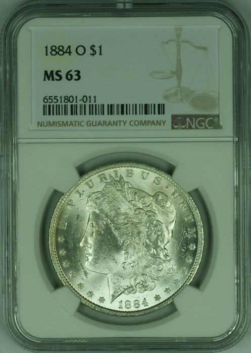 1884-O $1 Morgan Silver Dollar Coin NGC MS-63 Light Reverse Toning  (21I)