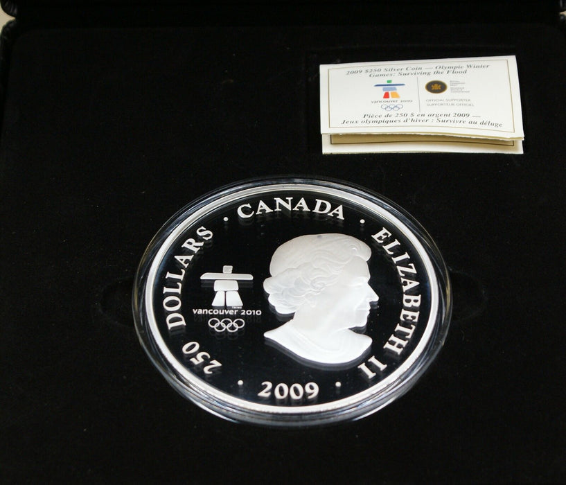 2009 Canada $250 Silver Coin- Olympic Winter Games:Surviving the Flood-Box & COA