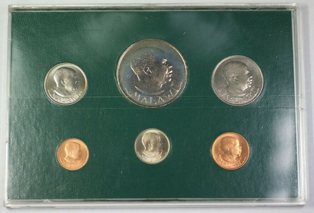 1971 Malawi 6 First Decimal Coinage Coins in Plastic Case