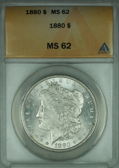 1880 Morgan Silver Dollar $1 Coin ANACS MS-62