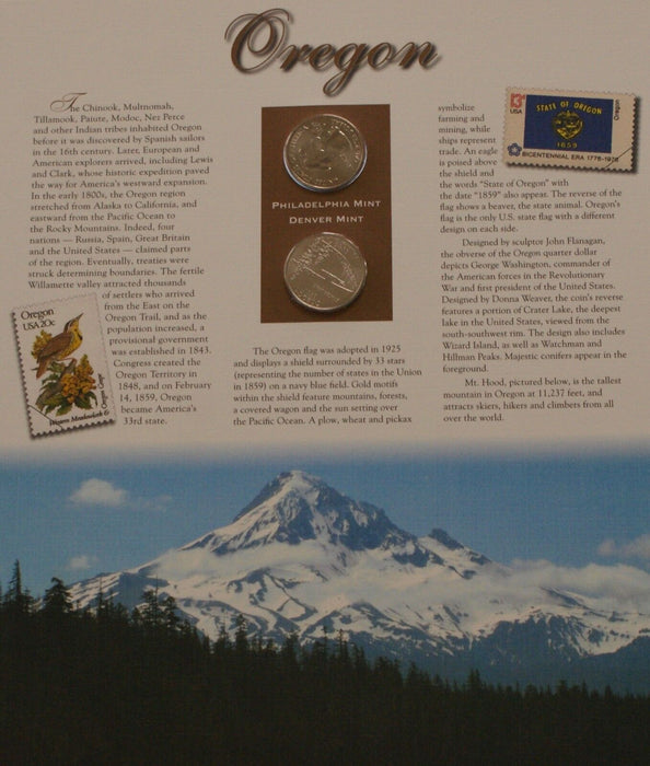Oregon 2005 P&D Quarter for Anniversery of Statehood Bonus Stamp