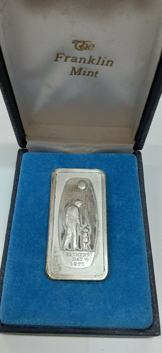 1971 Franklin Mint Fathers Day 1000 Grain Sterling Silver Ingot in Box