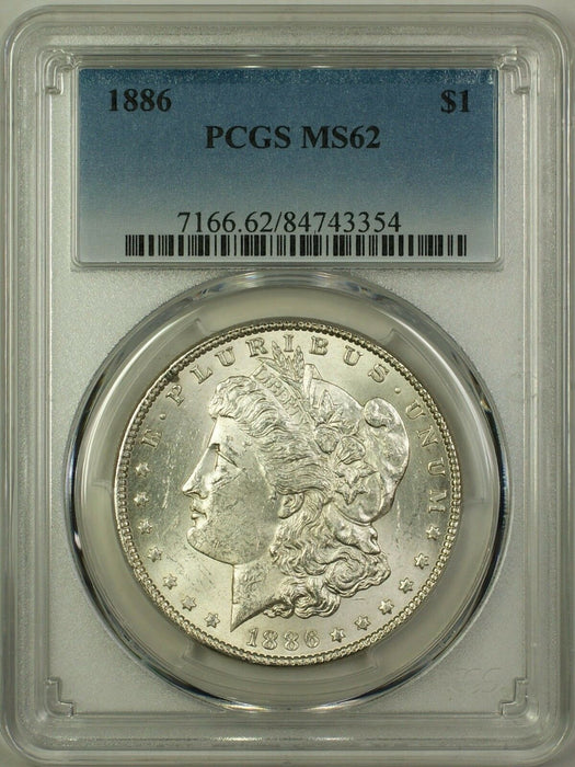 1886 Morgan Silver Dollar $1 Coin PCGS MS-62 (16b)