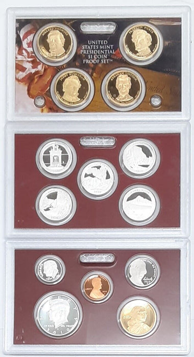 2010 U.S. Mint 14 Coin Silver Proof Set NO BOX NO COA