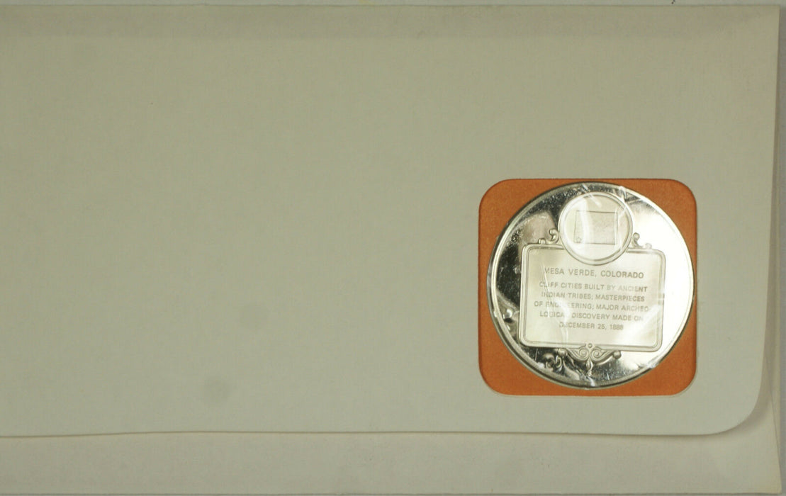 1971 Mesa Verde Colorado Great Historic Sites Medal Proof Silver First Day Cover