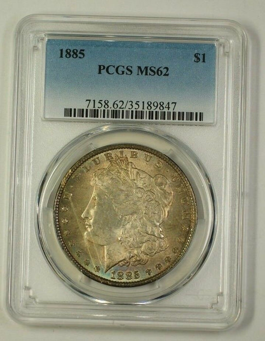 1885 Morgan Silver Dollar Coin $1 PCGS MS-62 Toned (18)