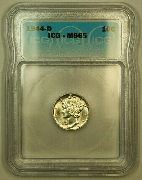 1944-D Silver Mercury Dime 10c Coin ICG MS-65 A (FB IOO)