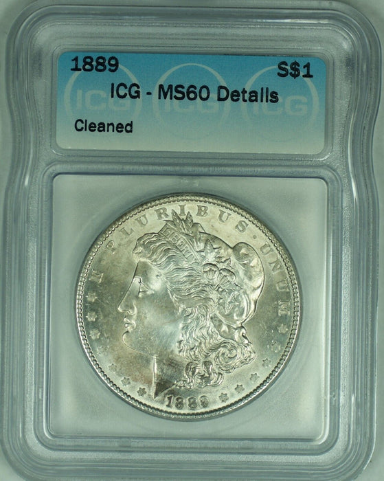 1889 Morgan Silver Dollar $1 Coin ICG MS 60+ Details (23)