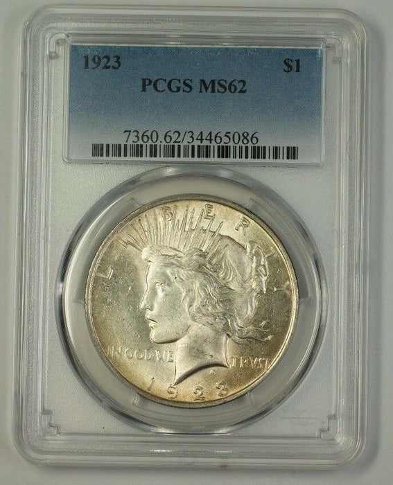 1923 US Peace Silver Dollar $1 Coin PCGS MS-62 (17c) (Better)