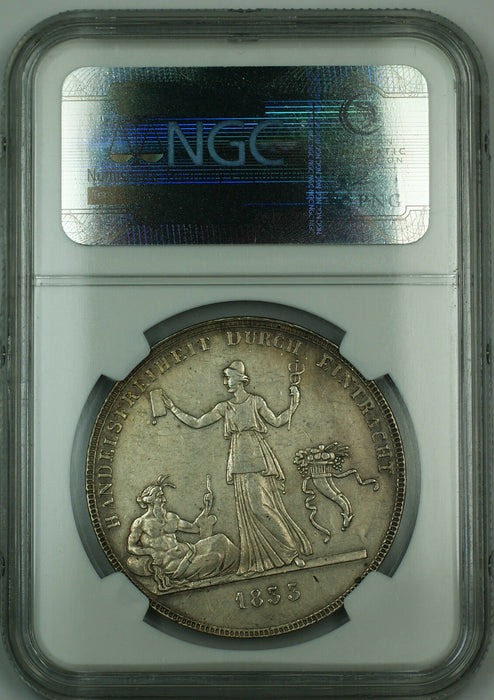 1833 LW Germany Silver Taler Wurttemberg NGC AU Details *Extremely Rare*