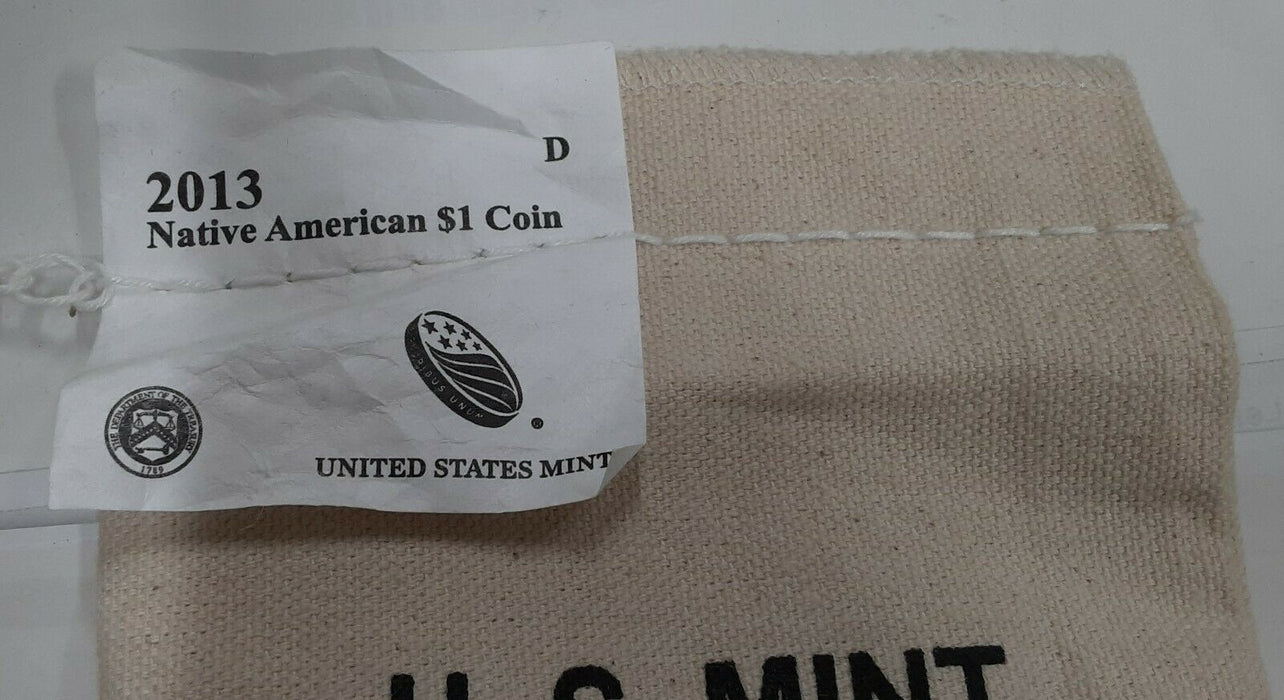 2013-D Native American $1 Dollar 100 Coin Official Mint Bag Still Unopened
