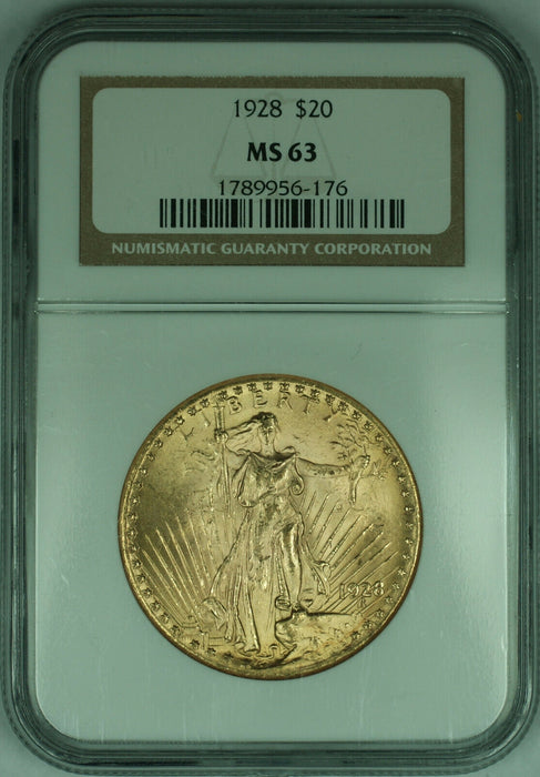 1928 Gaudens $20 Double Eagle Gold Coin NGC MS-63 (A)