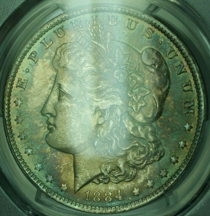 1884-O Morgan Silver Dollar S$1 PCGS MS-64 Incredible Toning Toned Color (26)