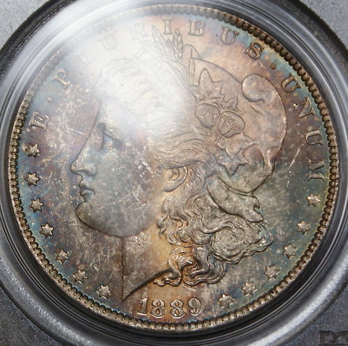 1889 Morgan Silver Dollar Coin, PCGS MS-64 *Toned*