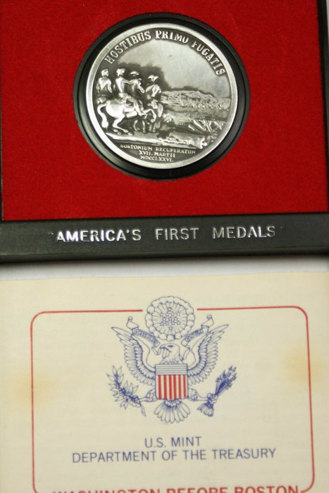 Washington Before Boston- America's First Medals- U.S.Mint Pewter w/Display Case
