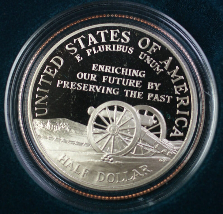 1995-S Civil War $1 Silver Dollar and Half Gem Proof Coin in Daguerreotype Case