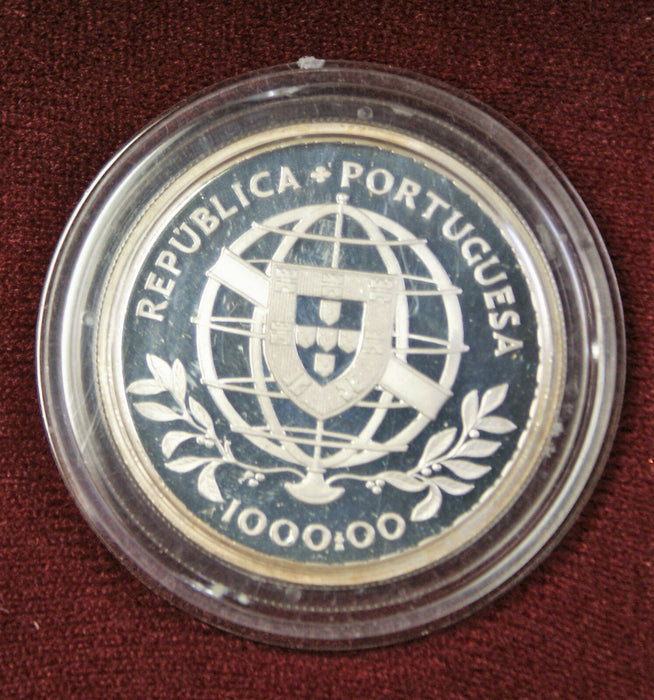 1980 Portugal V1 Centario Da Mortre Luis Vaz De Camoes 1000 Escudos Silver Coin