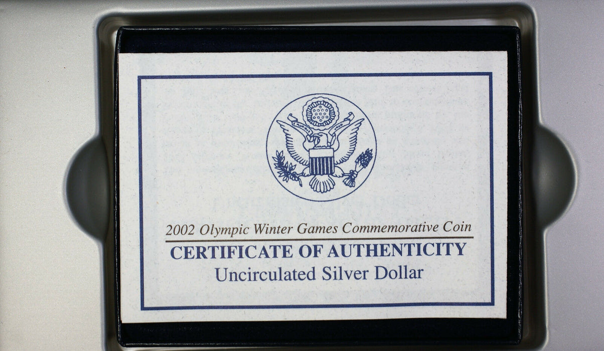2002 USA Salt Lake City Uncirculated $1 Silver Dollar Coin Winter Olympic Games