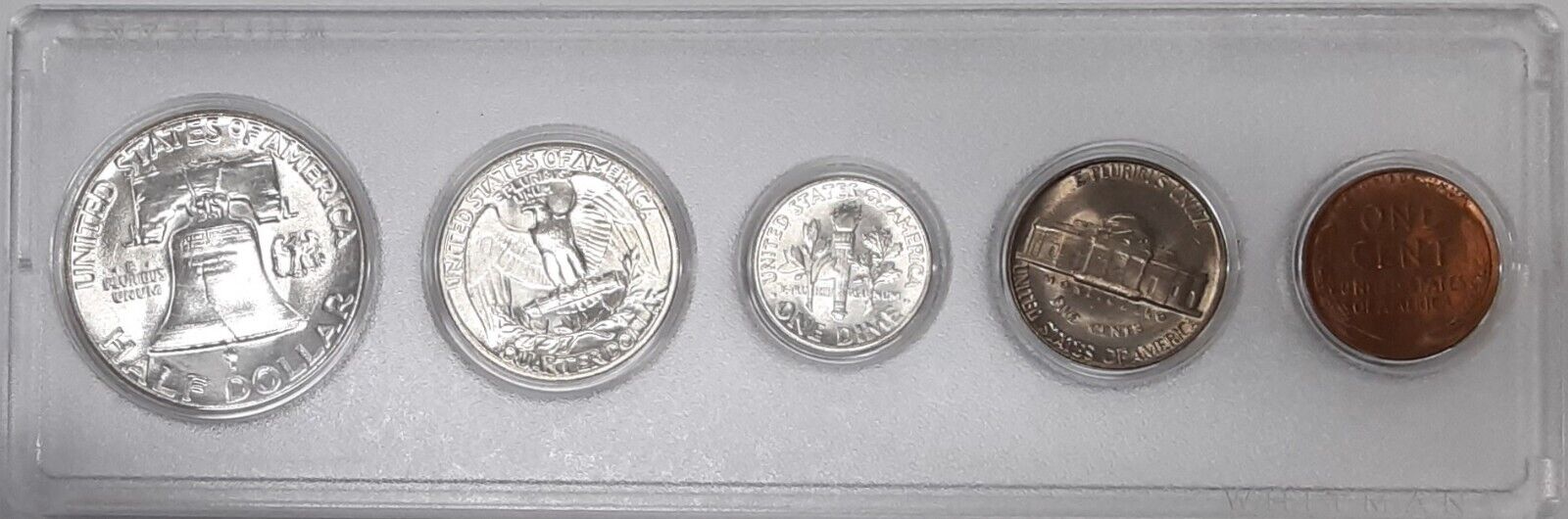 1953 P,D,S Year Set w/Silver Half, Quarter & Dime 15 Coins in Whitman Holders