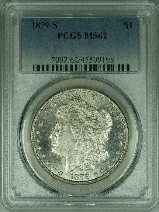 1879-S Morgan Silver Dollar Coin $1 PCGS MS-62 Semi Proof-Like  Btr Coin (40)