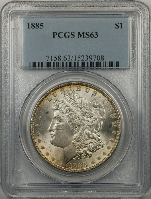 1885 Morgan Silver Dollar Coin $1 PCGS MS 63 (BR-17 G2)