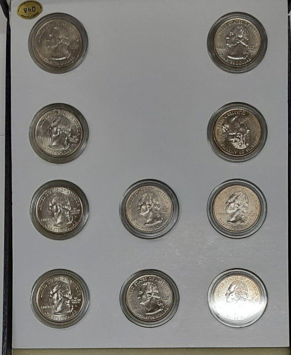 2005 US Statehood Quarters Collection - 10 Coin Set in Case - See Photos