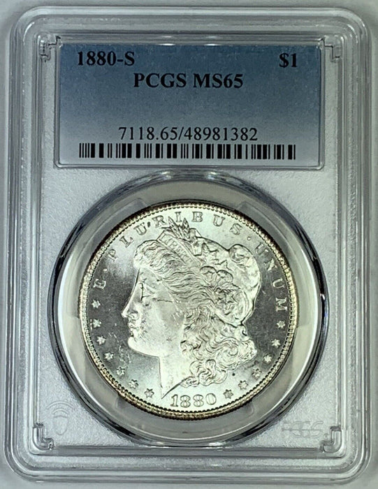 1880-S Morgan Silver $1 Dollar Coin PCGS MS 65 (7)