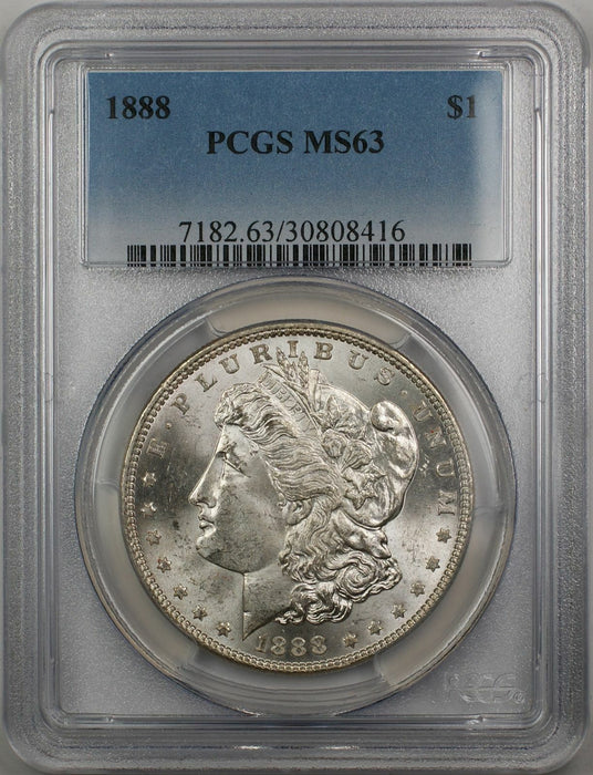 1888 Morgan Silver Dollar $1 Coin PCGS MS-63 (3J)