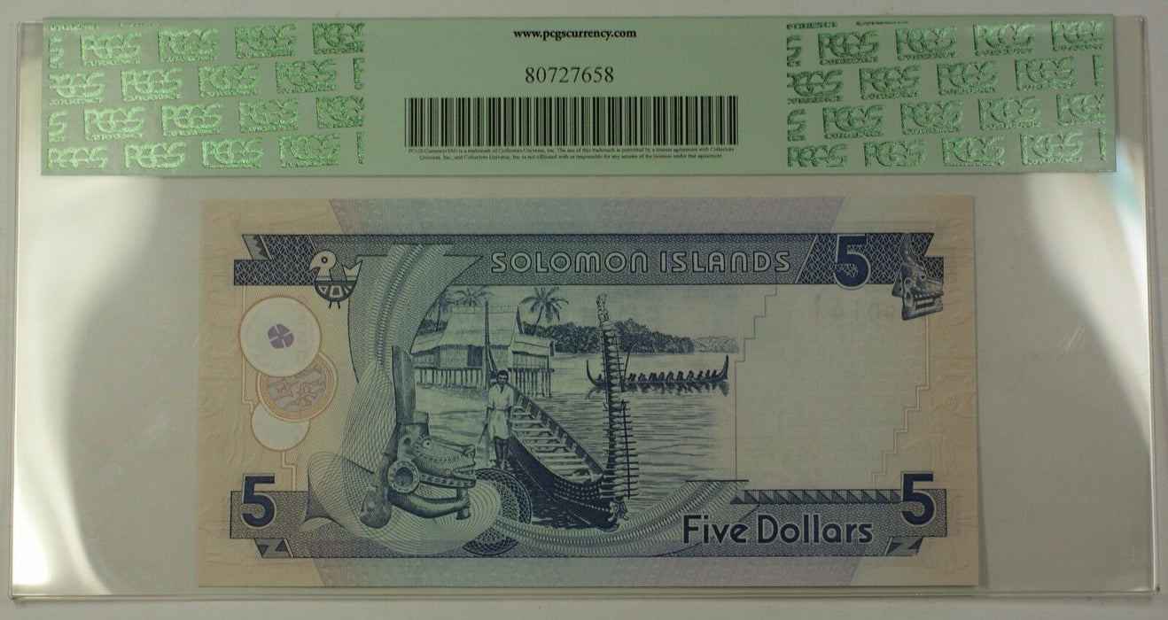 (2006) No Date Solomon Islands Central Bank $5 Note SCWPM# 144c PCGS Gem 66 PPQ