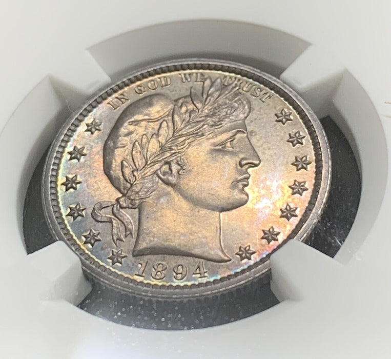 1894 Proof Barber Silver Quarter .25 Toned NGC PR 64 (Looks Better)