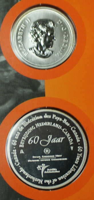 2005 Canada-Netherlands 60 Years of Liberation Euro Set With .925 Silver Token