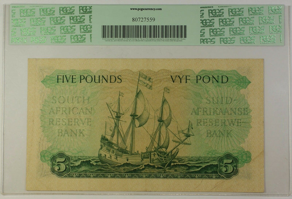 1954-59 7.3.1957 South Africa 5 Pounds Bank Note SCWPM# 97c PCGS EF-40 (C)