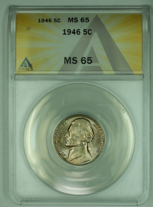 1946 Jefferson Nickel Toned 5C ANACS MS 65 (51)