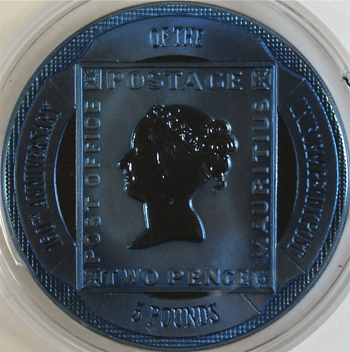 2000 Gibraltar Tuppenny Blue Three Coin Set, In Box w/ COA, Gold, Titanium Coin