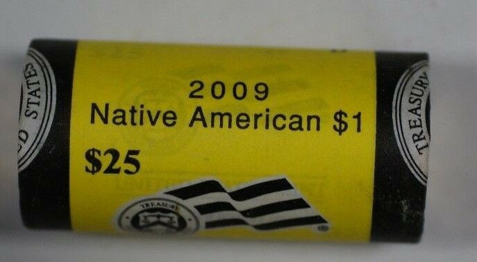 2009-P *Unopened* BU Roll OBW of 25 Sacagawea Native American $1 Dollar Coins