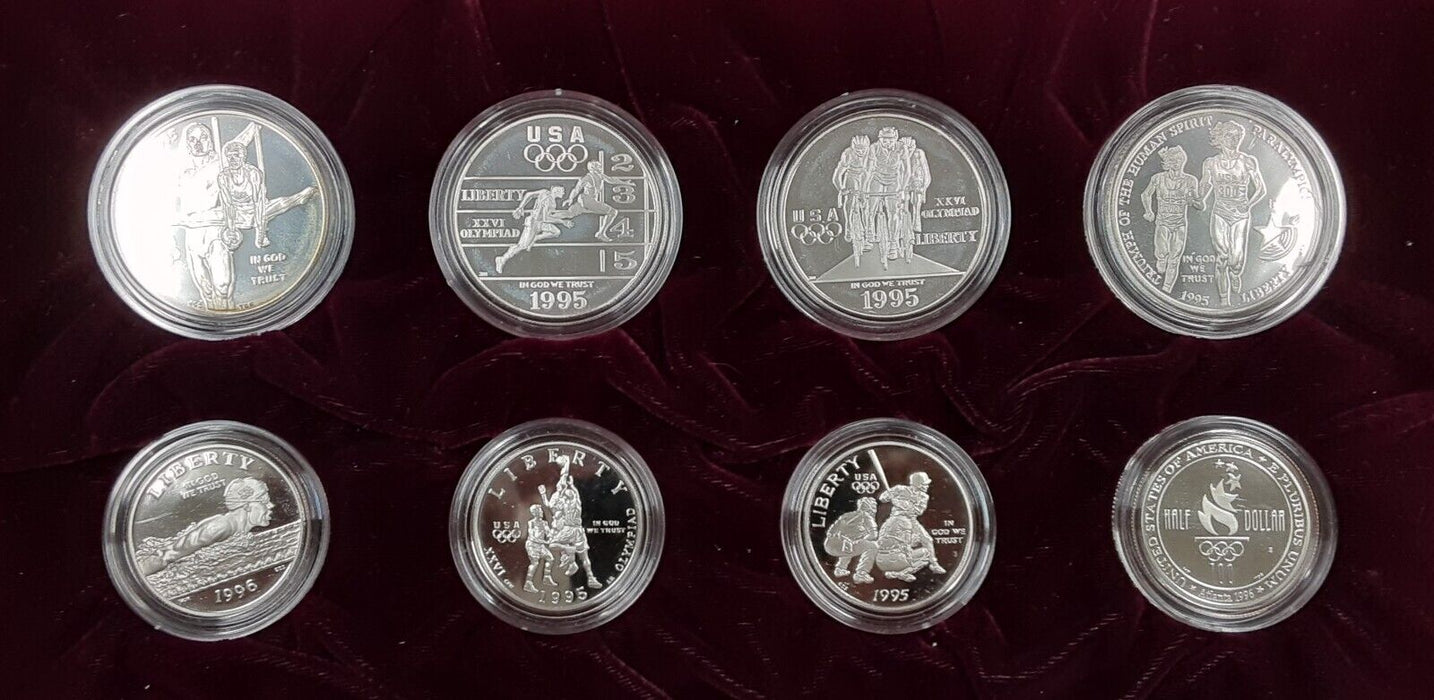 1995-1996 Atlanta Olympics 32 Proof Gold & Silver Coin Set w/Original Box & COA