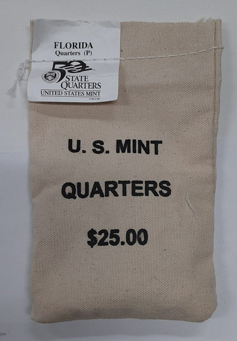$25 (100 UNC coins) 2004 Florida - P State Quarter Original Mint Sewn Bag