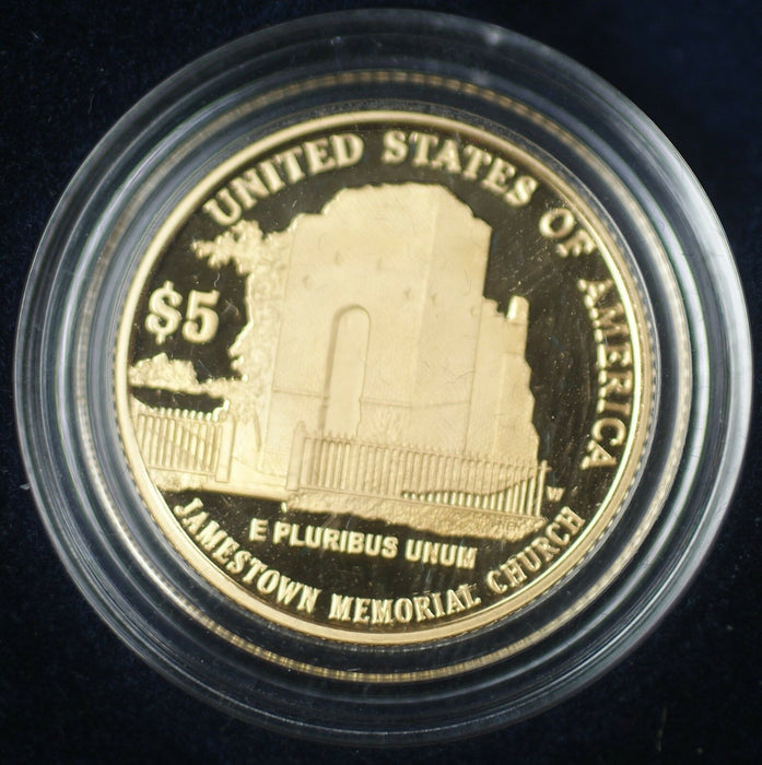 2007 W Jamestown PROOF $5 Gold Commemorative Coin w/box & COA