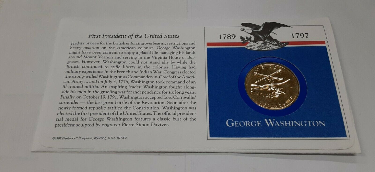 George Washington Presidential Medal in FDC - Hail to The Chiefs Collection