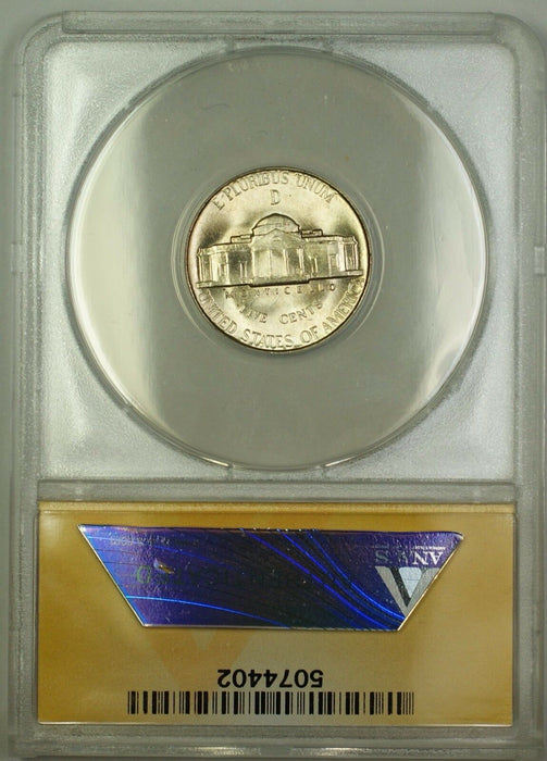 1945-D/D RPM-2 DDO DIE 5 Wartime Silver Jefferson Nickel 5c Coin ANACS MS-66 (B)
