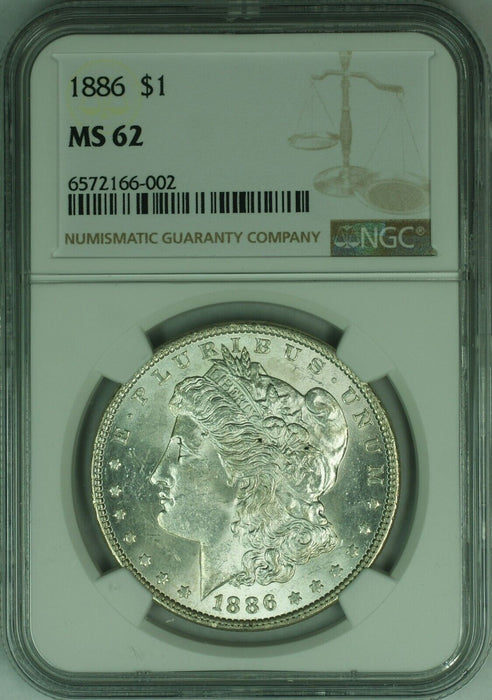 1886 Morgan Silver Dollar $1 NGC MS-62   (46)