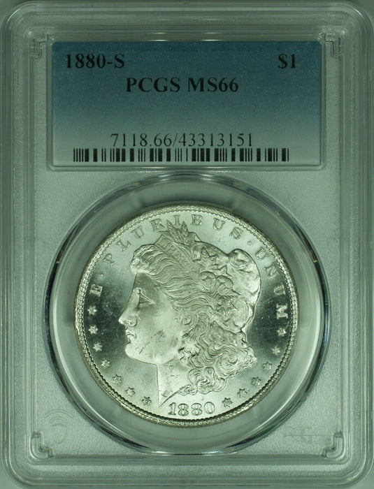 1880-S Morgan Silver Dollar Coin $1 PCGS MS-66 (37)