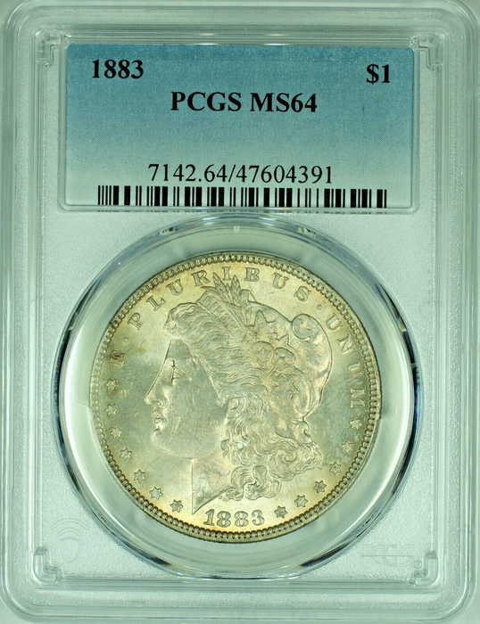 1883 Morgan Silver Dollar Toned PCGS MS 64 A 47