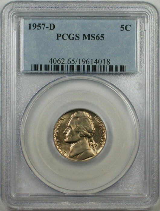 1957-D Nickel 5c Coin PCGS MS-65 1G