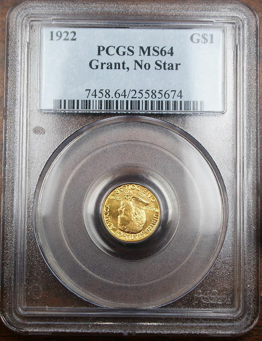 1922 Grant Gold $1 No Star, PCGS MS-64 (Better Coin)ï¾