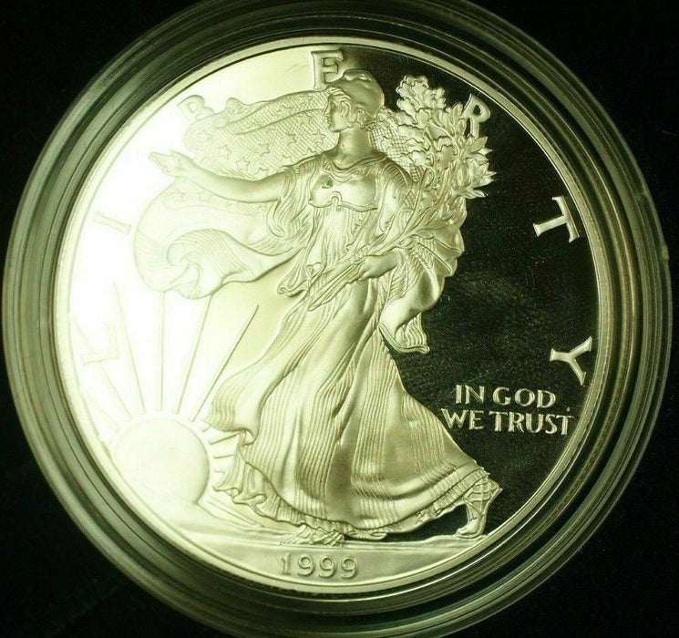 1999-P Proof American Silver Eagle S$1 1 Oz Troy .999 Fine With COA & OGP