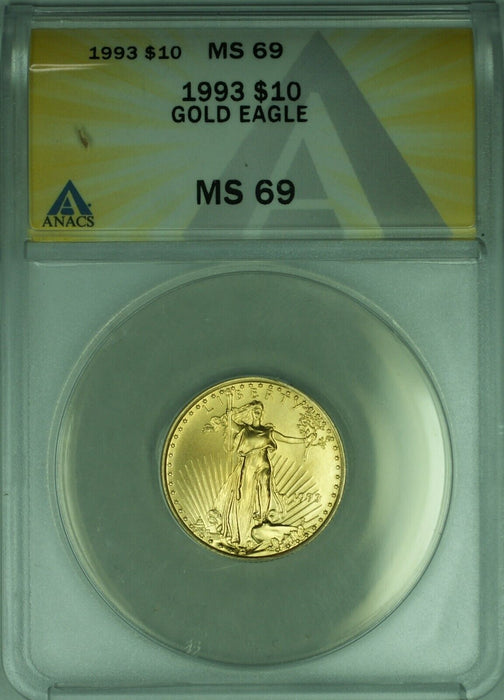 1993 Gold American Eagle 1/4 Oz $10 AGE Coin ANACS MS-69  Tougher Date