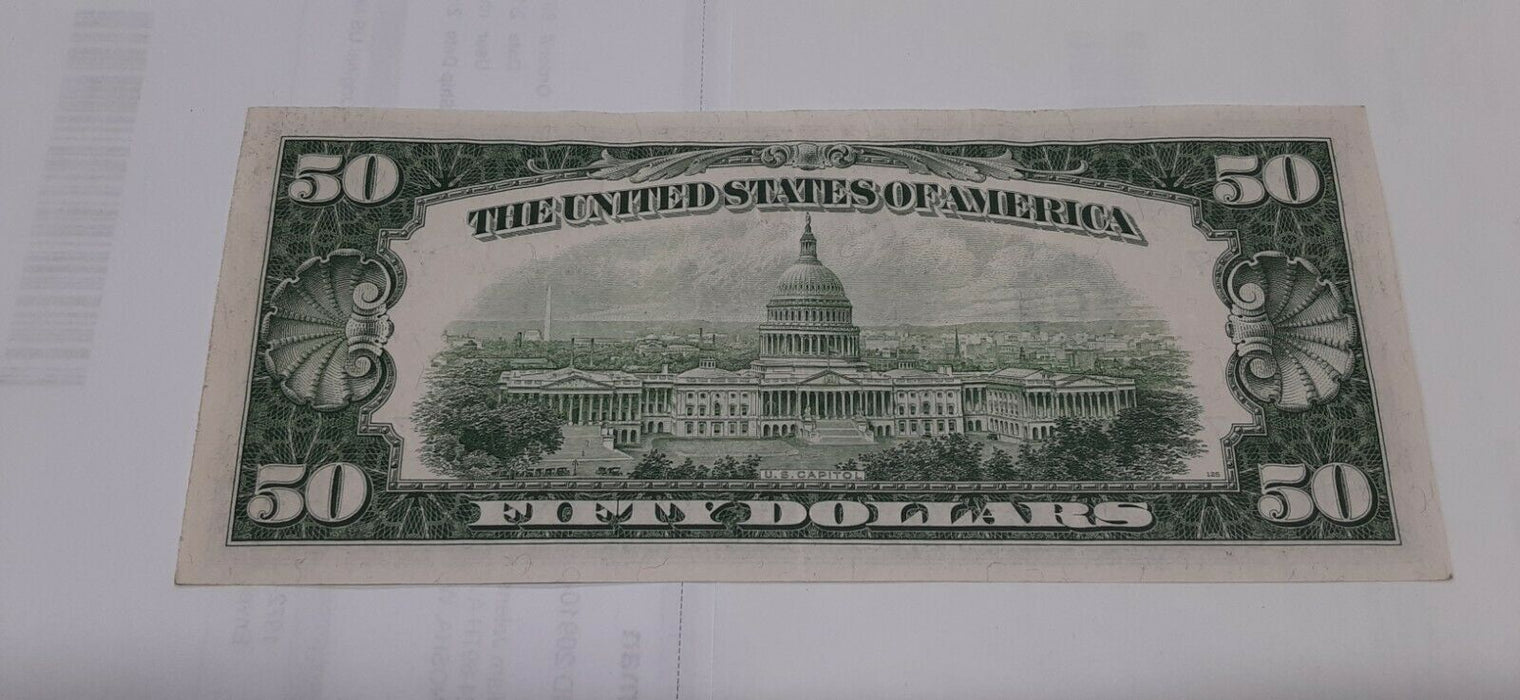 Series 1950 $50 FRN 'Mule' Note Chicago District G-A Block  AU Cond