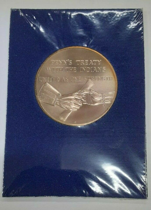 Franklin Mint William Penn 325th Birthday Bronze Medal in Card