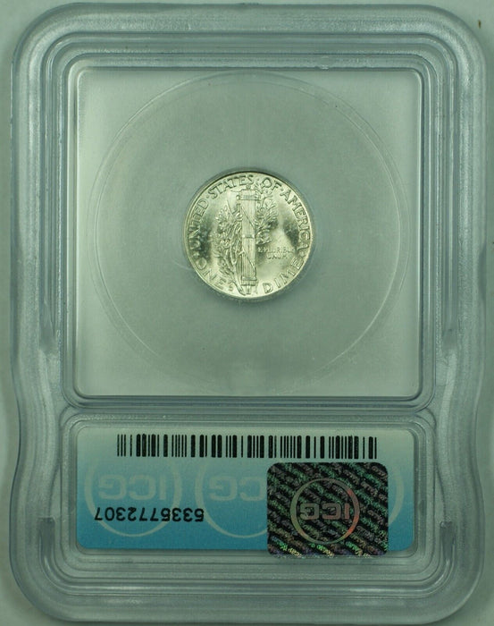 1943-D Mercury Silver Dime 10c Coin ICG MS 65 (Looks Full Band) (53) A